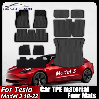 Tappetini per auto per Tesla Model 3 2018 2019 2020 2021 2022 Premium per tutte le stagioni antiscivolo impermeabile TPE fodere per pavimenti tappetini