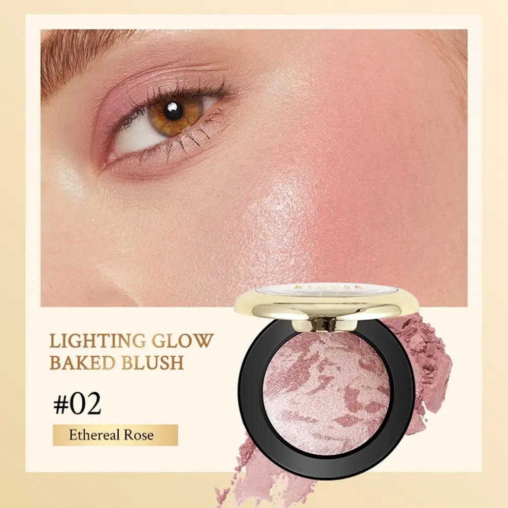 Powder Blusher High Gloss Blush Palette Makeup Rouge 5 Colors Lighting Glow Baked Blush Cheek Tint Blusher Powder