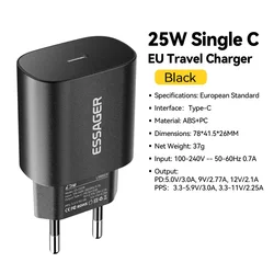 Essager 25W USB - C PD Fast Charge Adapter - EU Plug