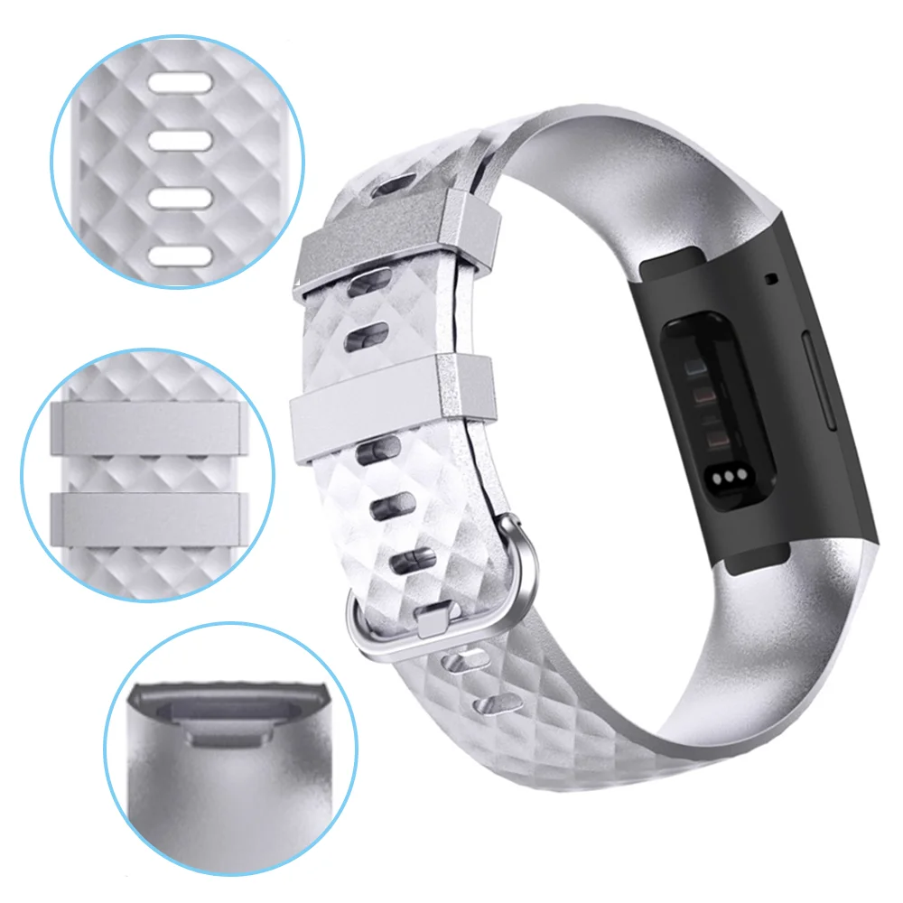 Fitbit Charge 4용 실리콘 스트랩 밴드 Fitbit Charge 3 SE Charge4 3용 팔찌 교체용 손목 밴드 Smartwatch 액세서리