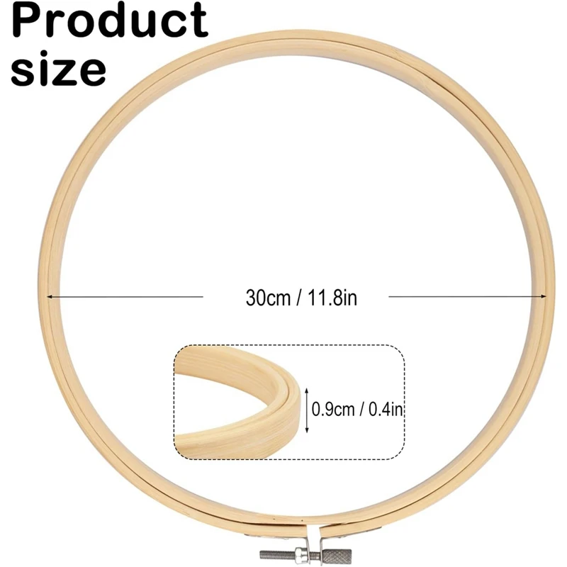 15PCS Bamboo Embroidery Hoops Set 2 Inch Embroidery Hoop Set Adjustable In Bulk For Needlework, Sewing And Crafts