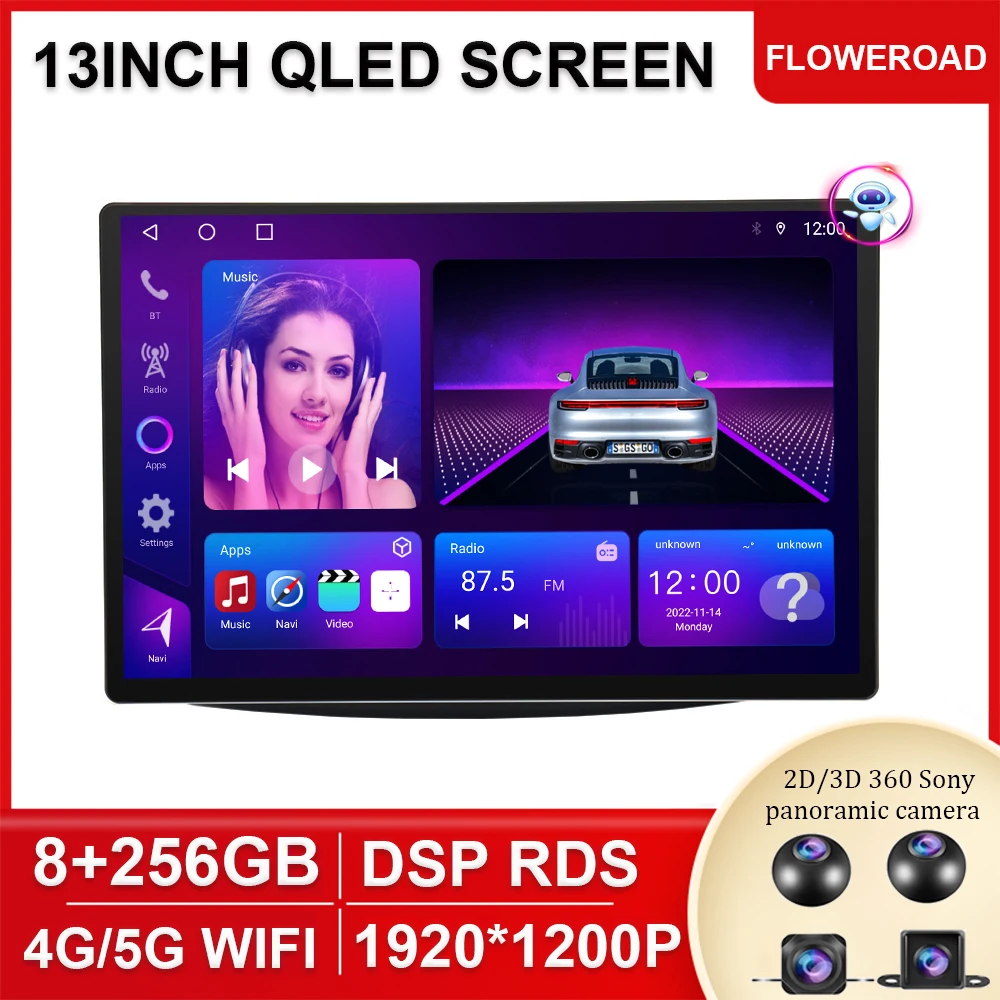 

13 дюймов Android 13 для Mercedes Smart 453 Fortwo 2014 - 2020 Авторадио мультимедийный плеер QLED 2000*1200 экран Carplay Автомагнитола