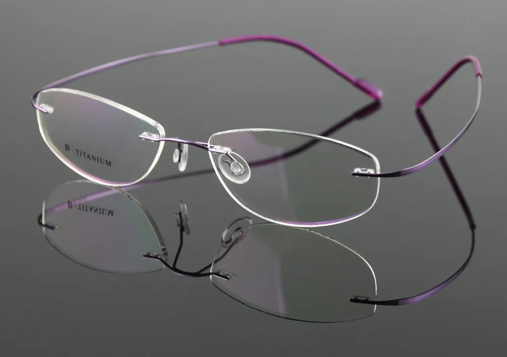 Brightzone Women's Rimless Square Screwless Titanium Eyeglasses