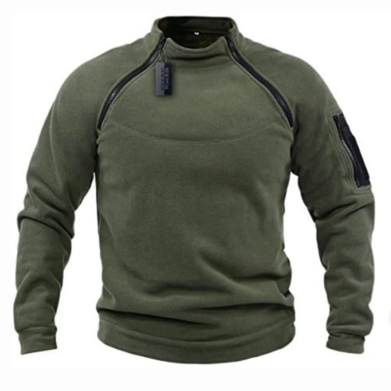 Top Quality Mens Tactical Fleece Pullover Windproof Warm Polar Fleece Winter Hot Thicken Hiking Ski Cargo Fleece Jacket