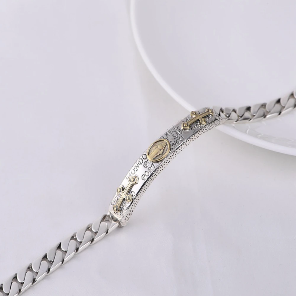 pure 925 sterling silver, handsome, upscale, high-class men's bracelets, boyfriend bracelets, jewelry wholesale