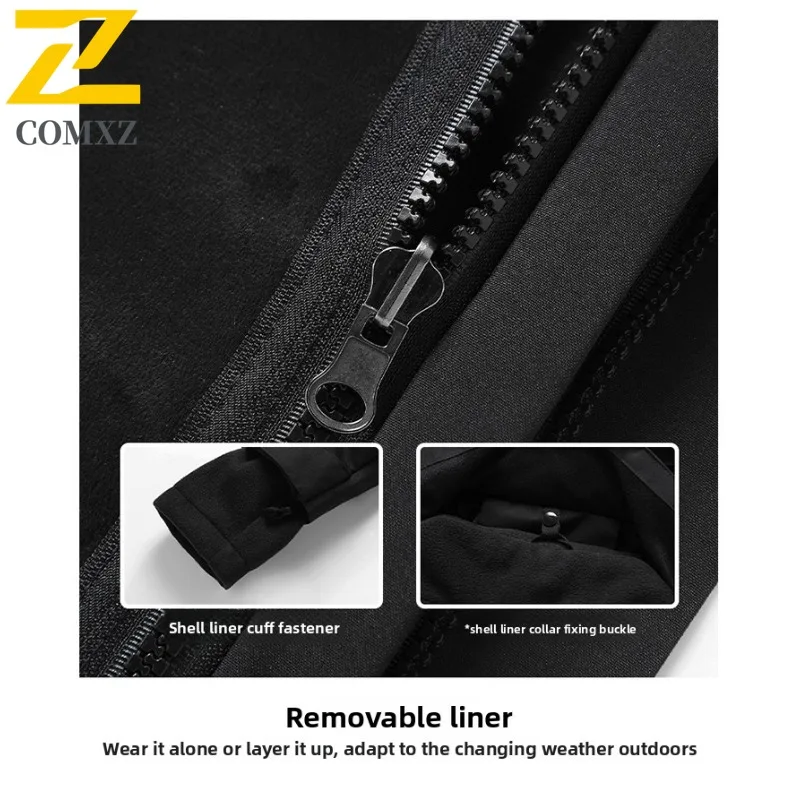 COMXZ Outdoor Mountaineering Mens Jacket Thickened Windproof Warm Coat Casual Travel Cold Resistant Winter New Windbreaker