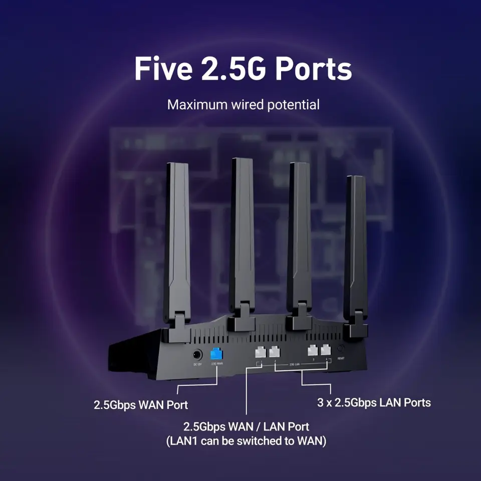 GL.iNet GL-BE9300 (Flint 3) First Tri-band Wi-Fi 7 Home Router 5