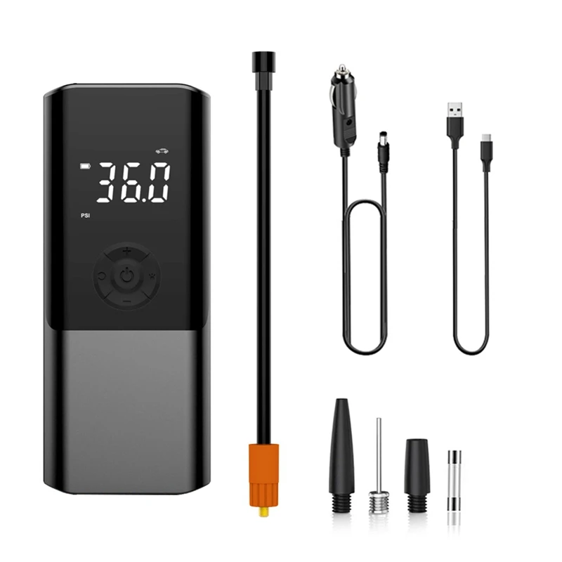 

Car Inflator Pump Inflator Pump Portable Handheld Wireless Charging Digital Display With Light Car Motorcycle 11.1V