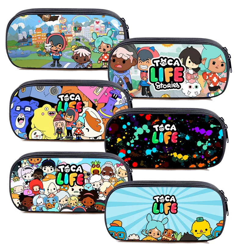 

Anime Toca Boca Life World Cosmetic Cases Kawaii Toca Boca Makeup Box Pencil Case Organizer School Supplies Pouch Bags for Women