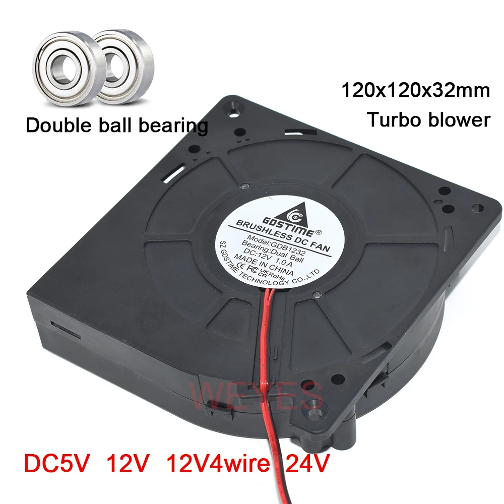 Ventola Centrifuga GDSTIME 12032 DC 24V – 120x120x32 Mm, Doppio Cuscinetto A Sfera