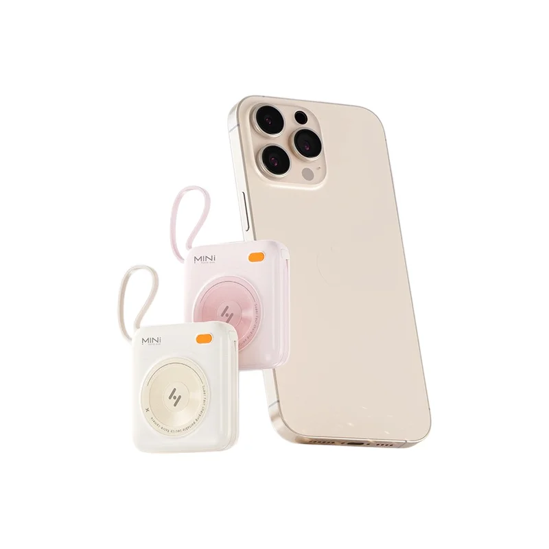 20000mAh 초고속 충전 휴대용 보조배터리 (내장 케이블 포함) - 컴팩트하고 빠른 충전