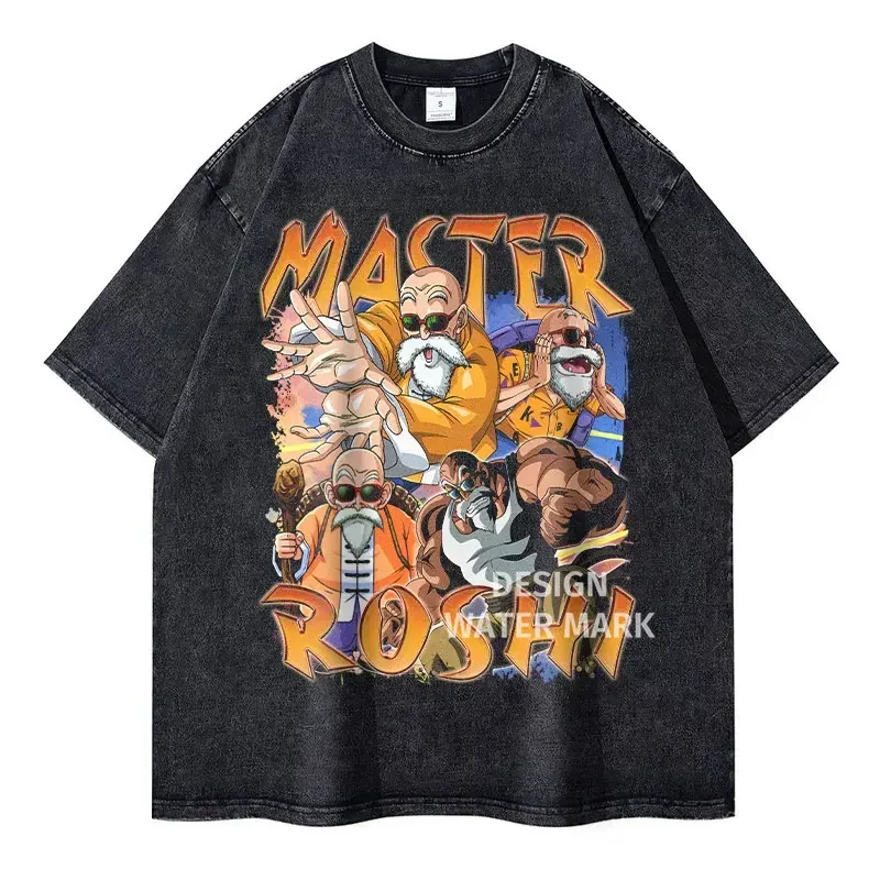 Vintage Washed Anime Dragon T-Shirt Retro Manga Design