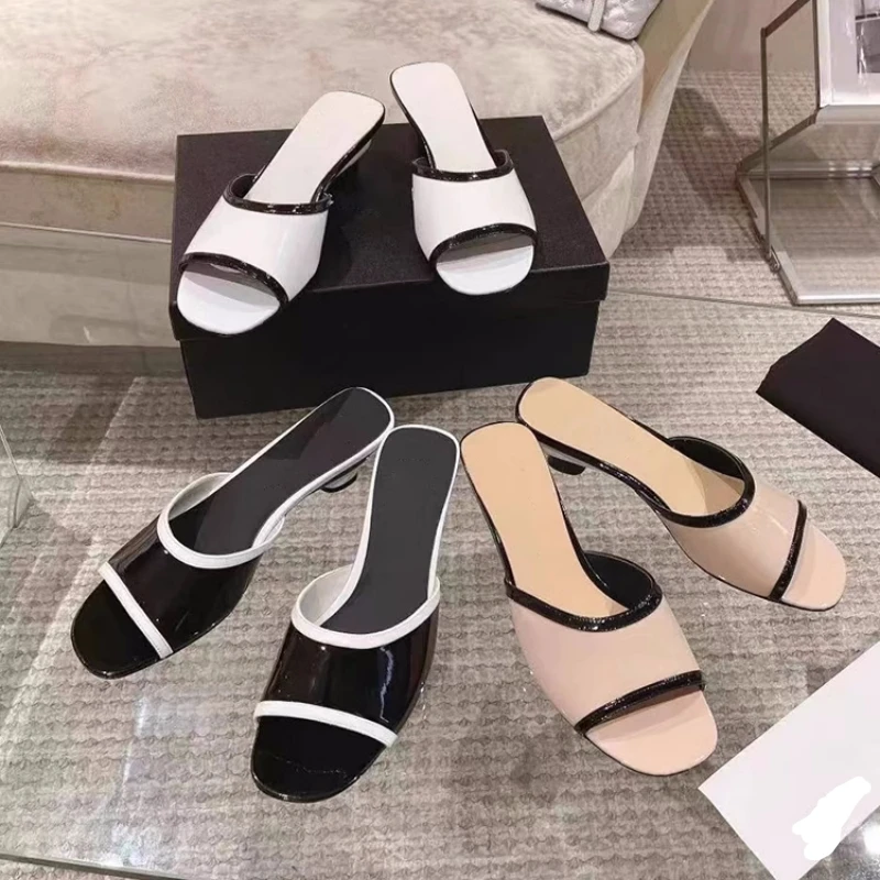 Color Matching Kitten and Slippers Women's 2024 Summer New Style All-Match Outer Wear Slippers