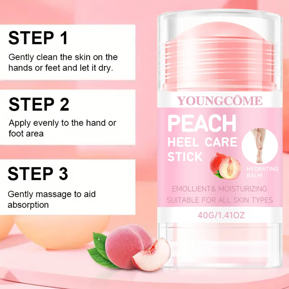 Containing peach extract and vitamin E moisturizing care stick, it deeply nourishes the hands, feet, and whole body skin 6