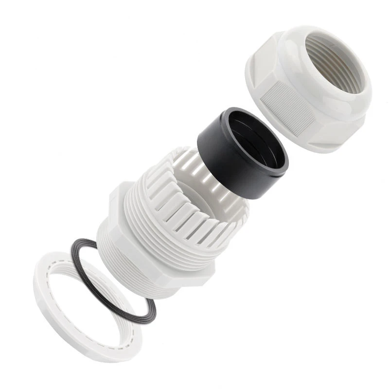 IP68 M12x1.5 for 3-6.5mm M16x1.5 M20x1.5 M22 Wire Cable CE White/Black Waterproof Nylon Plastic Cable Gland Connector
