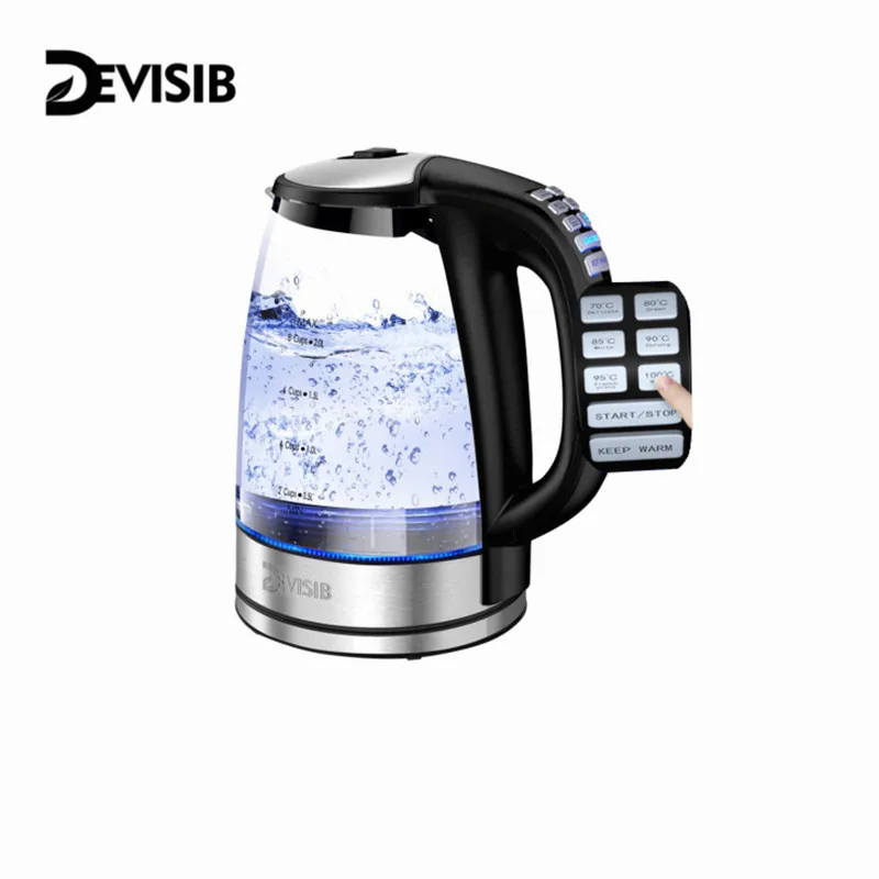 Tanie DEVISIB czajnik elektryczny 2.0L szklana herbata kawa bojler wodny wskaźnik