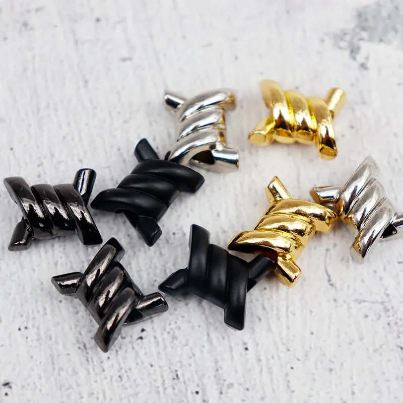 2pcs/set Lacet Trendy Using Decoration 14*16.8*4.62MM Thorn Shape Rope Metal Small Objects Shoe String Decorative Flowers
