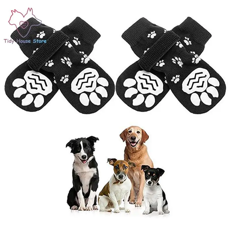 

4pcs Pet Dog Shoes Socks Outdoor Indoor Waterproof Non-slip Dog Shoes Dog Cat Socks Pet Paw Protector for Small Medium Dogs