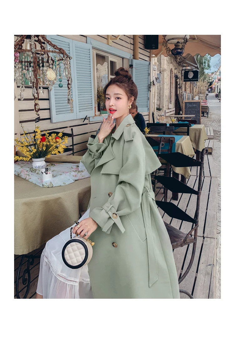 black puffer coat Fashion New Khaki Pink Trench Coat For Women Double-Breasted Long Duster Coat With Belt Lady Windbreaker Spring Autumn Outerwear north face parka