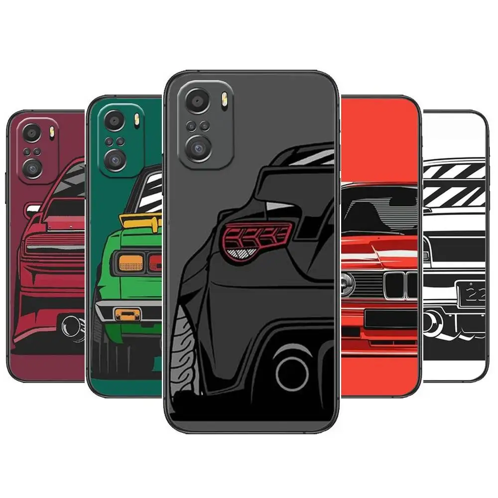 

Male Men JDM Sports Cars Phone Case For xiaomi redmi 11 Lite pro Ultra 10 9 8 MIX 4 FOLD 10T Black Cover Silicone Back Prett