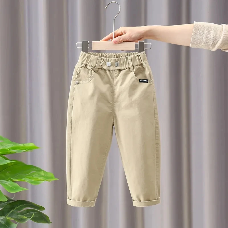 

Boys Pants Spring and Autumn Children's 2023 New Leisure Pants Fashionable Baby Solid Color Pants