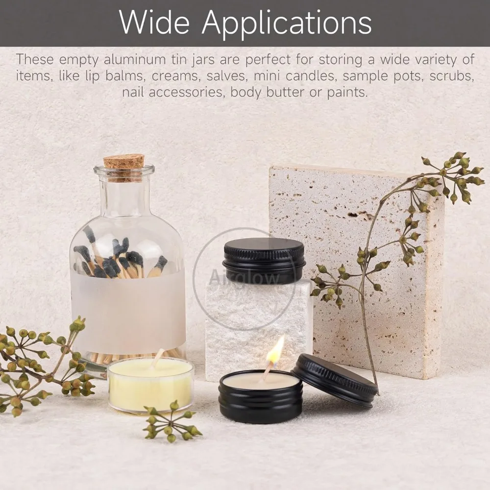 Aluminum Tins Cans 5/10/15pcs 10g Aluminum Tin Jar for Cream Balm Nail Candle Cosmetic Container Refillable Bottles Tea Cans Metal Box Candle Jars