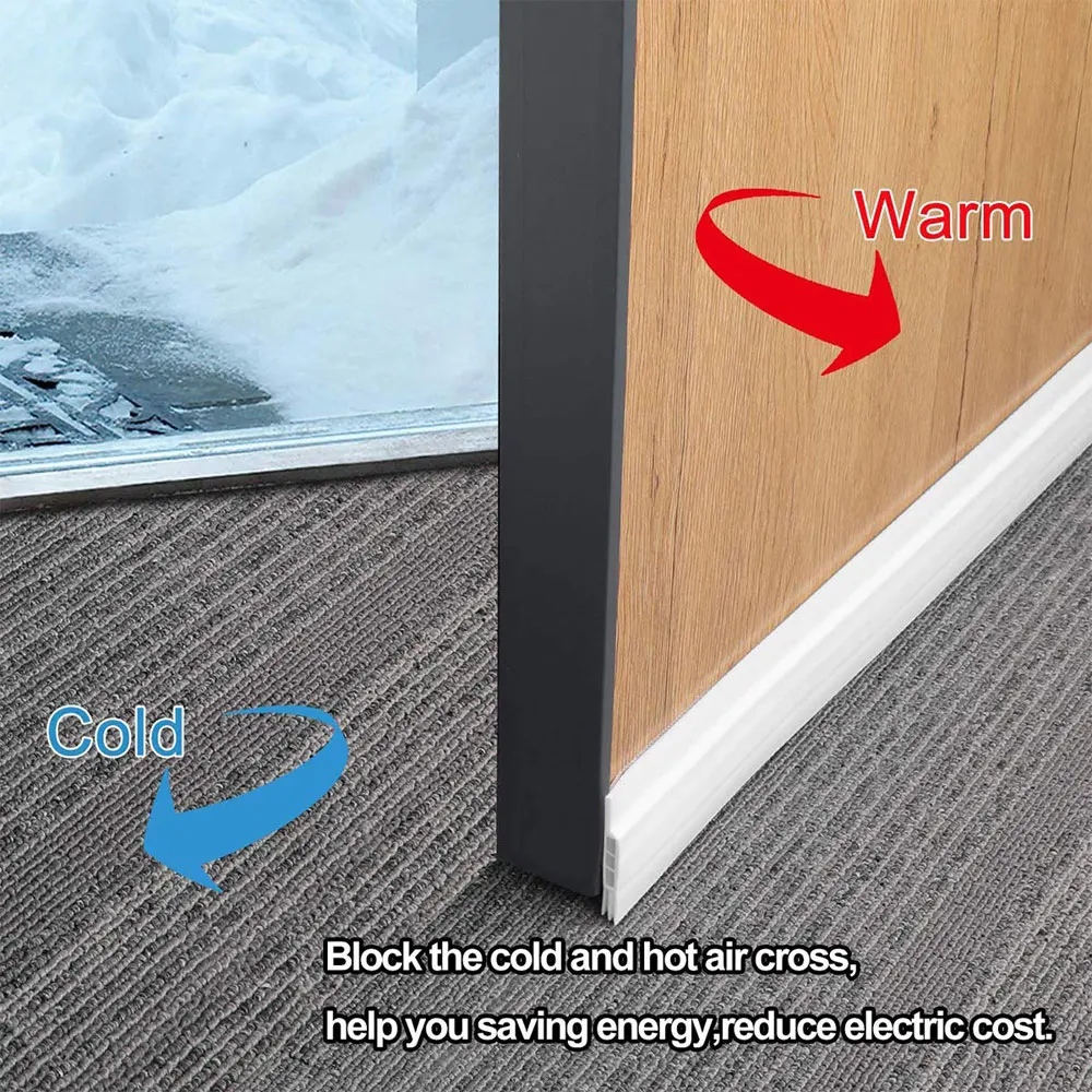 Door Seal Draft Stopper Door Draft Stopper Sweep for Exterior & Interior Bottom Doors Under Door Seal Dust and Noise Insulation Weather Stripping