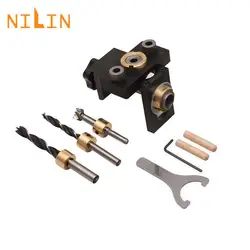 NILIN – poinçon de trou réglable 3 en 1, outils auxiliaires pour le travail du bois, gabarit de trou de poche avec foret de 8/15mm pour les outils de localisation de Guide 