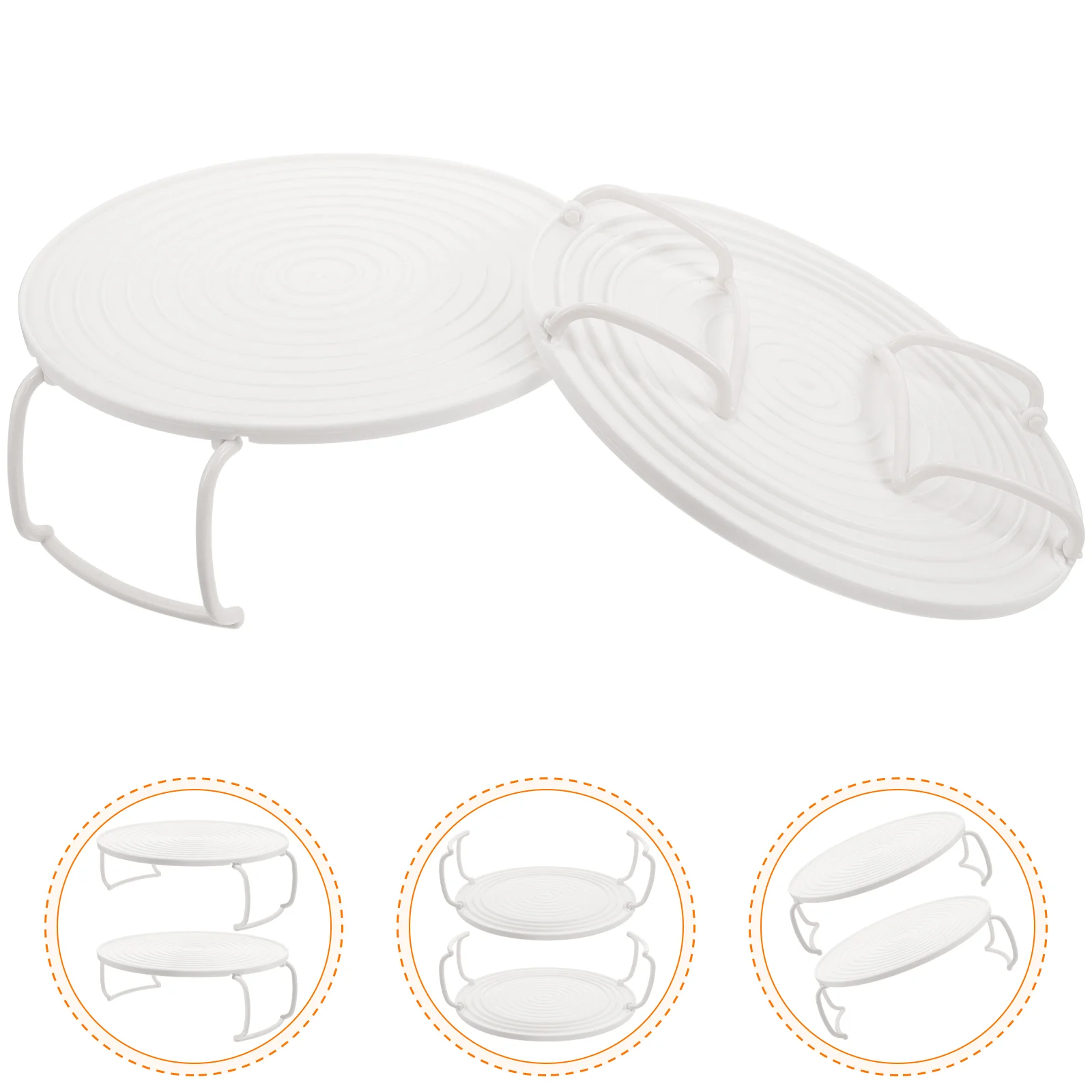 

2pcs Microwave Heating Layered Tray Holder Multi- Functional Microwave Rack Tray with Handle Cooking Accessories