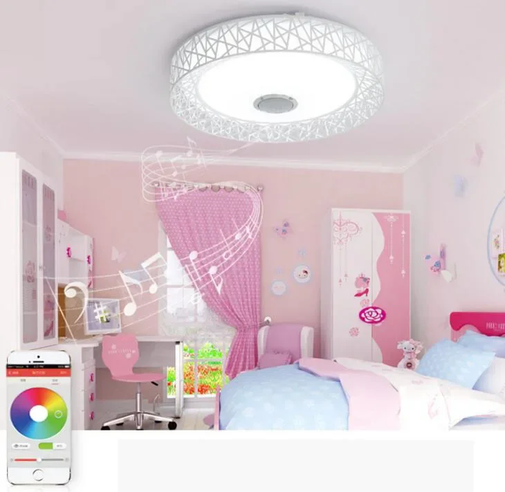 Description Picture 5 of itemAPP LED Ceiling Light With Bluetooth speaker 36W Music Party Lamp Deco Bedroom Music Lighting Fixture With Remote Control