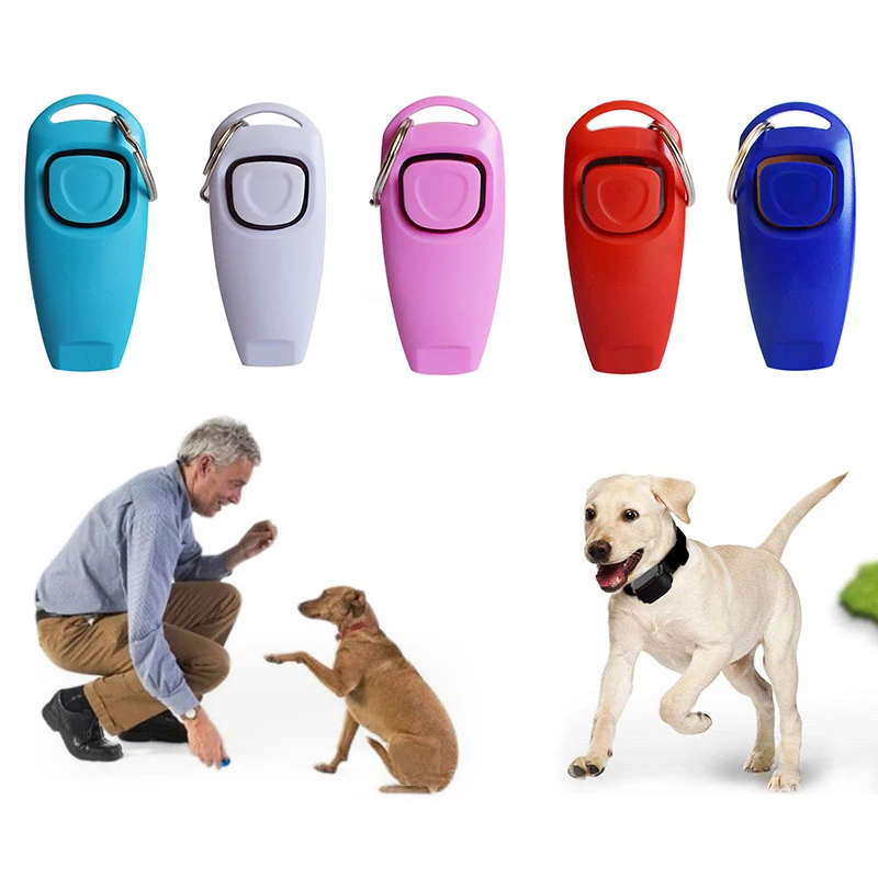 Pet Cat Dog Training Clicker Plastic Portable Auxiliary Adjustable Wristband Sound Key Chain Supplies dog clicker