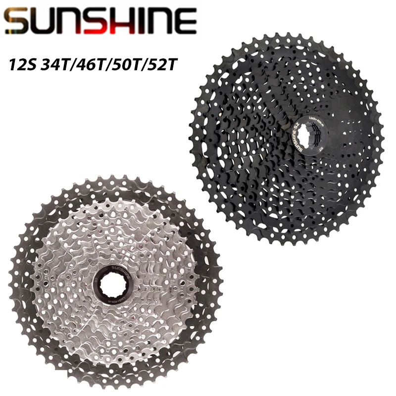 Sunshine 12Speed Freewheel Cassette 11-46T 50T 52T Compatible HG Freehub for MTB Mountain Bicycle 12V M6100 M7100 Bike Parts