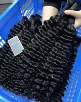 Cheveux humains naturels à tresser 26 28 pouces, ondulation profonde, en vrac, pour tresses bohèmes, sans trame, extensions de cheveux bouclés vierges 16A 6
