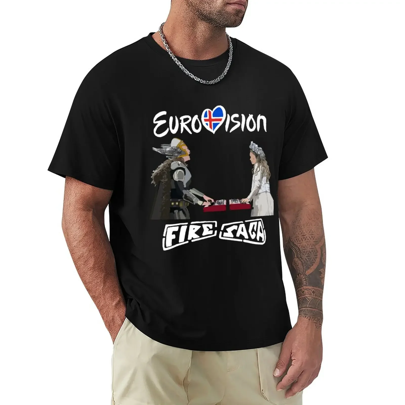 

Футболка с изображением исландского огня саги Eurovision, милые летние топы, тяжелые футболки для мужчин