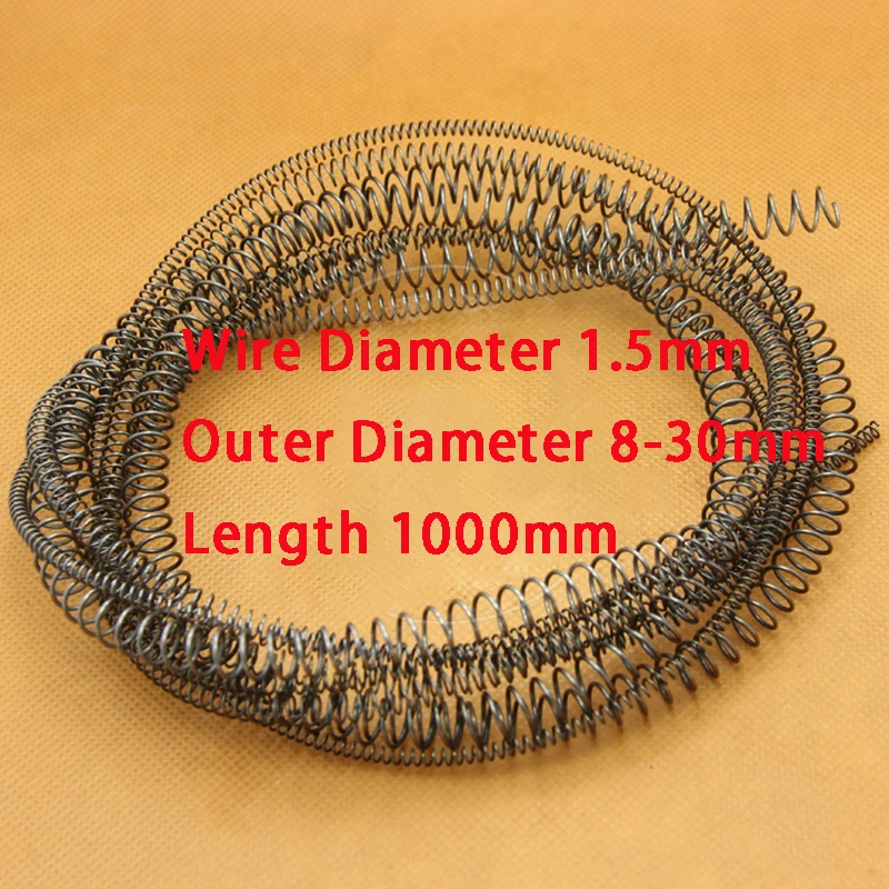 Y-shaped Pressure Spring Steel Compression Spring Diâmetro do Fio 1.5 mm Diâmetro Exterior 830 mm Comprimento 1000 mm 1m Pcs