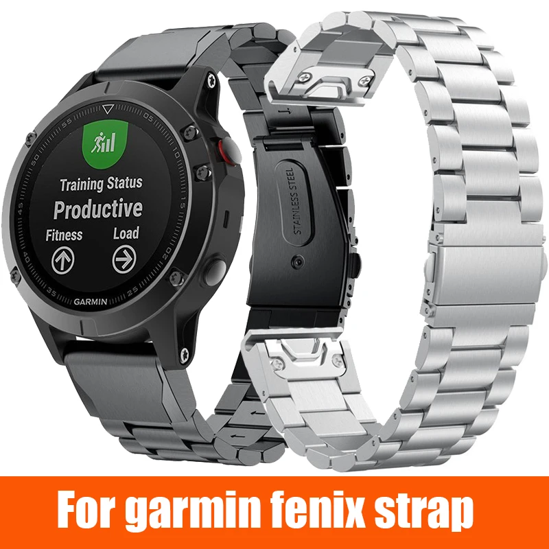 Premium Stainless Steel Watchband - Metal Strap for Garmin Fenix and Enduro Series