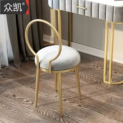 Silla con bombilla de luz de lujo, taburete con respaldo rojo, mesa de comedor simple, sofá, taburete redondo para el hogar, silla de corazón de hierro para niña