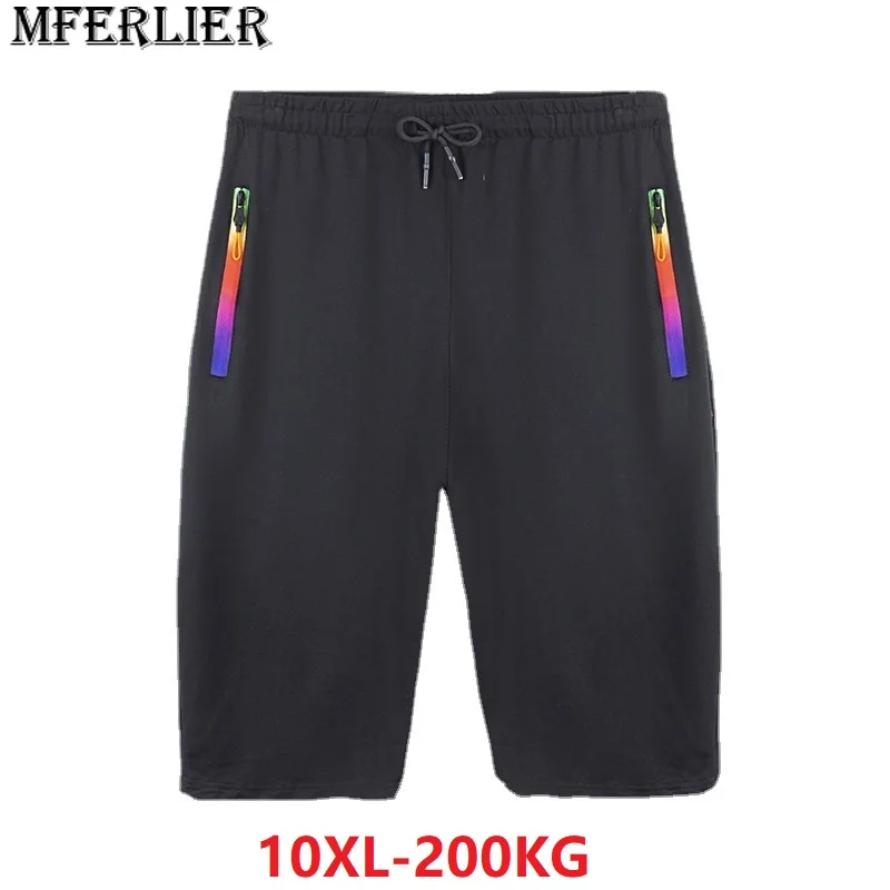 

Летние мужские спортивные шорты, бриджи 8XL, 9XL, 10XL, с карманами, на молнии, с открытой дверью, рабочие шорты, повседневные хлопковые шорты