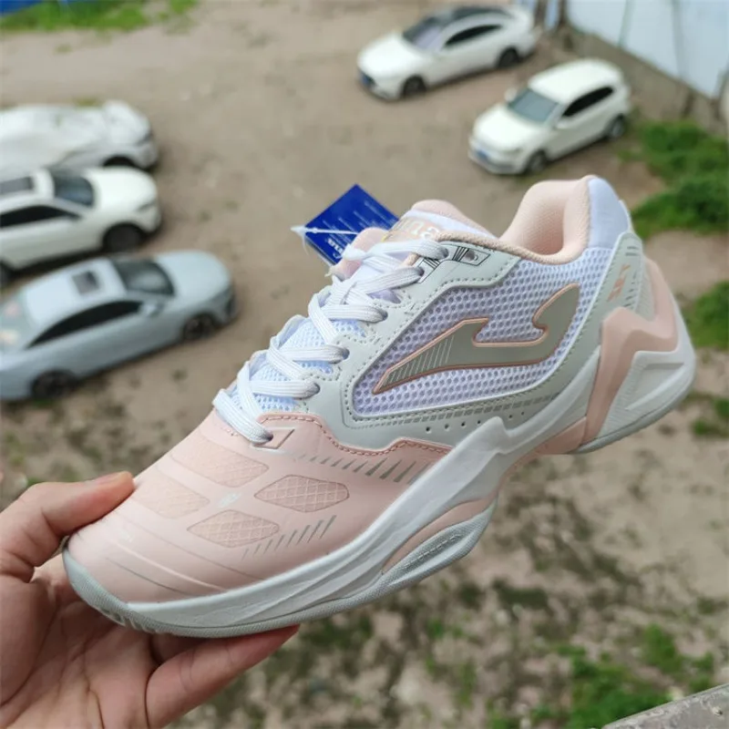 

Туфли женские сетчатые для бадминтона, дышащие, розовые, Нескользящие, для спортивного зала, летний сезон