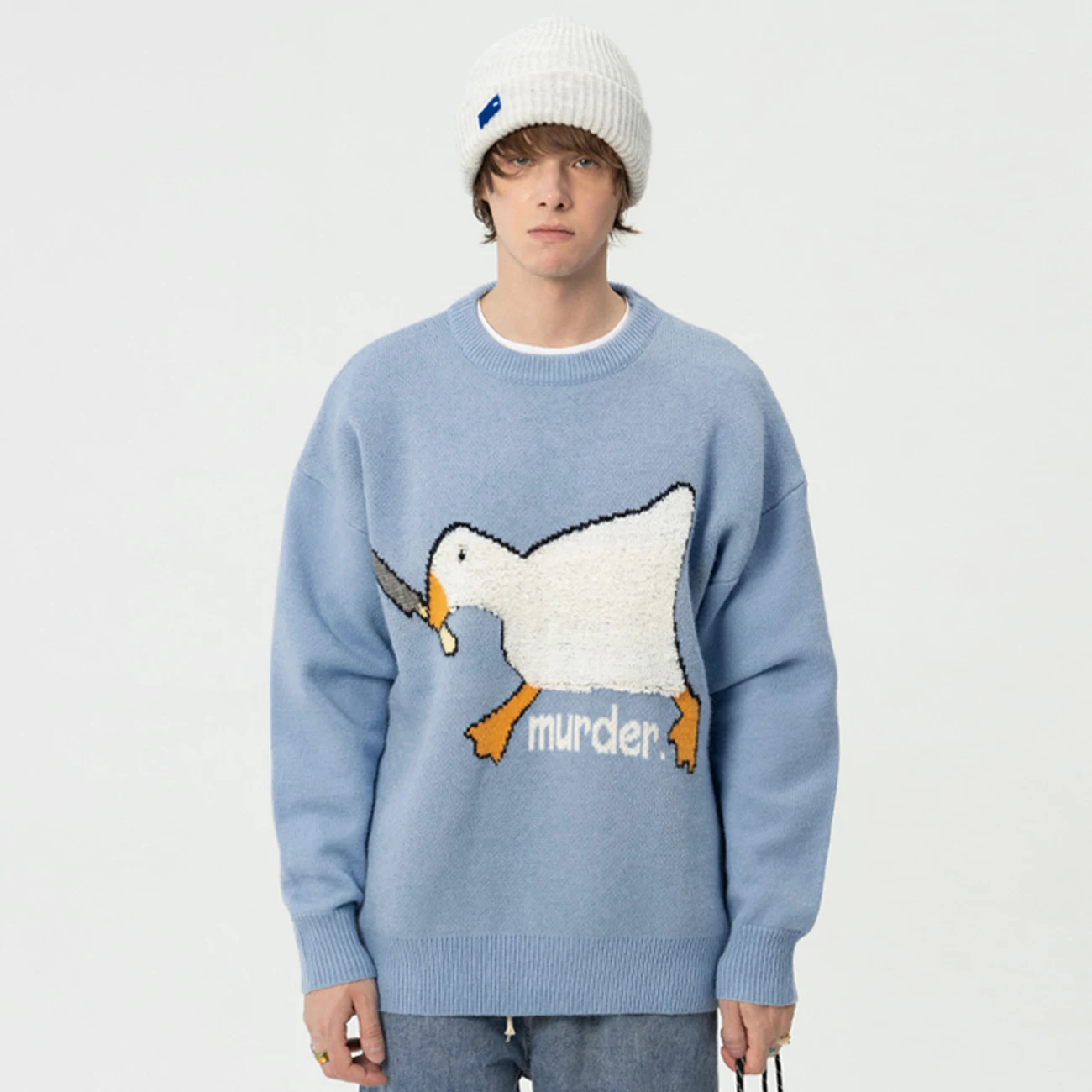 Tedsn Murder Goose Knit Sweater Cartoon 