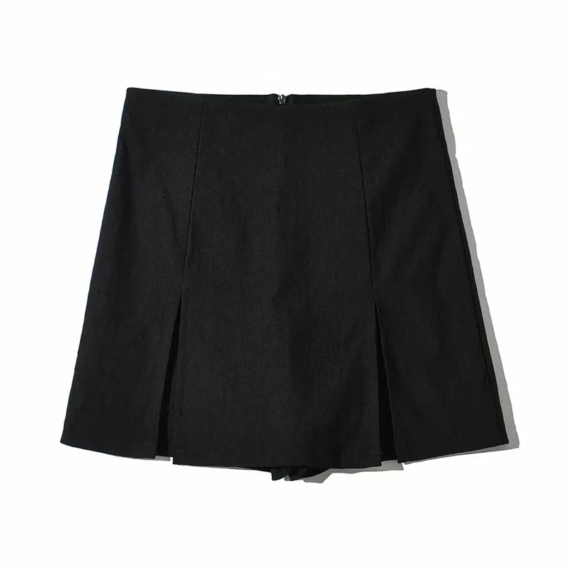 Sexy Split Shorts Skirt Women's Office Ladies Suit Skirt Summer New Black Mini A-line Pants Skirt High Waist Wide Leg Shorts - Image 6