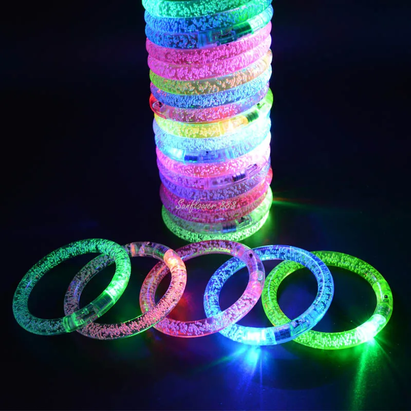 

12PCS Flash LED Party Bracelet Wristband Dance Disco Bangle Light Up Carnival Neon Wedding Birthday Cosplay Halloween Christmas