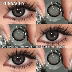 FUNSACHY Black Series Color Contact Lenses - Natural Gray & Brown Yearly Softlens (DAGAMI - BROWN)