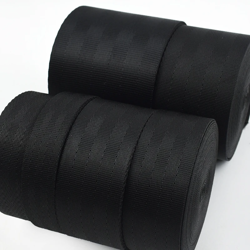 Black Nylon Webbing Tape for Sewing and Crafting - Various Widths and Lengths Available