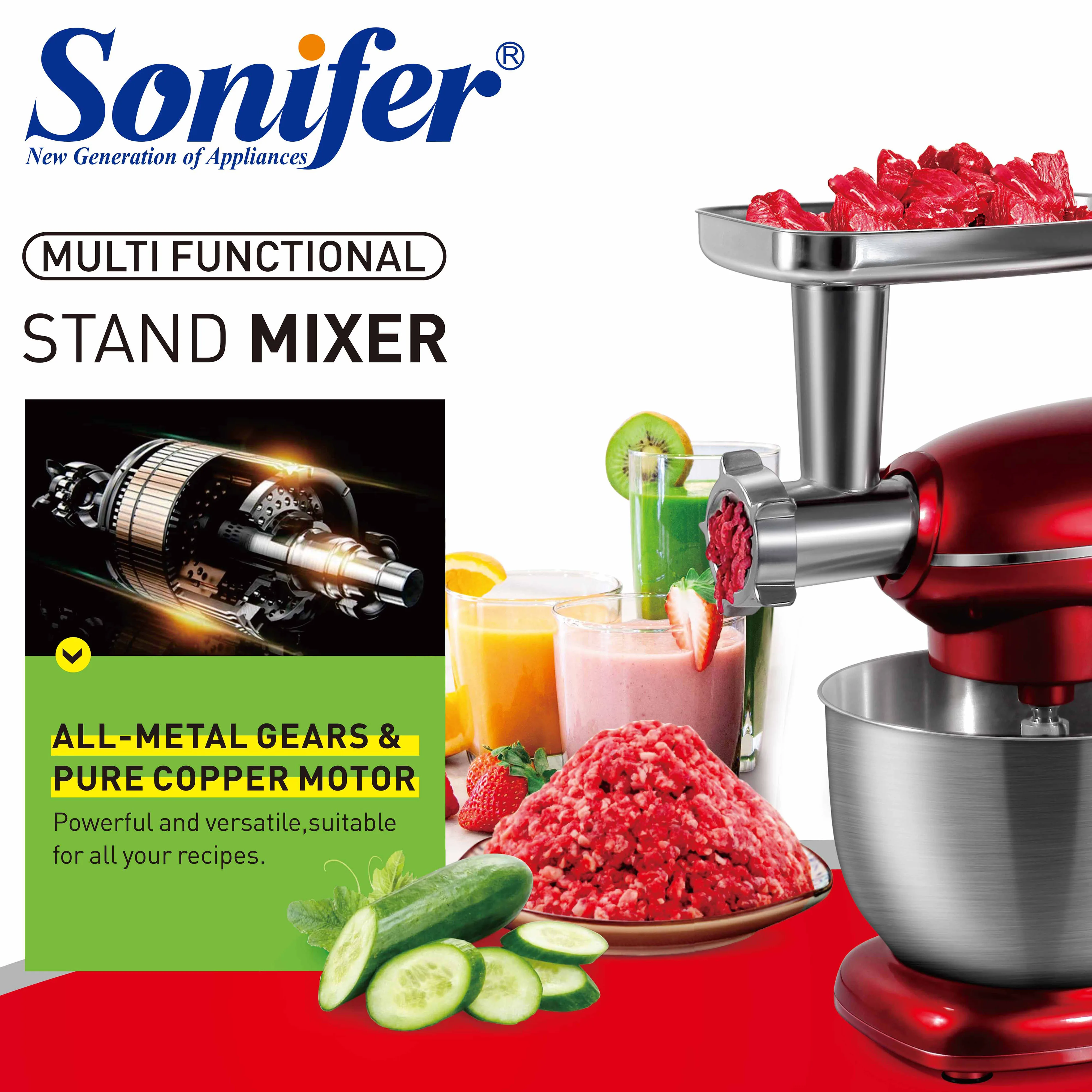 Sonifer Stand Mixer.reduction design, no displacement during,operation.Removable transparen bowl coverwith holes for adding ingr 4