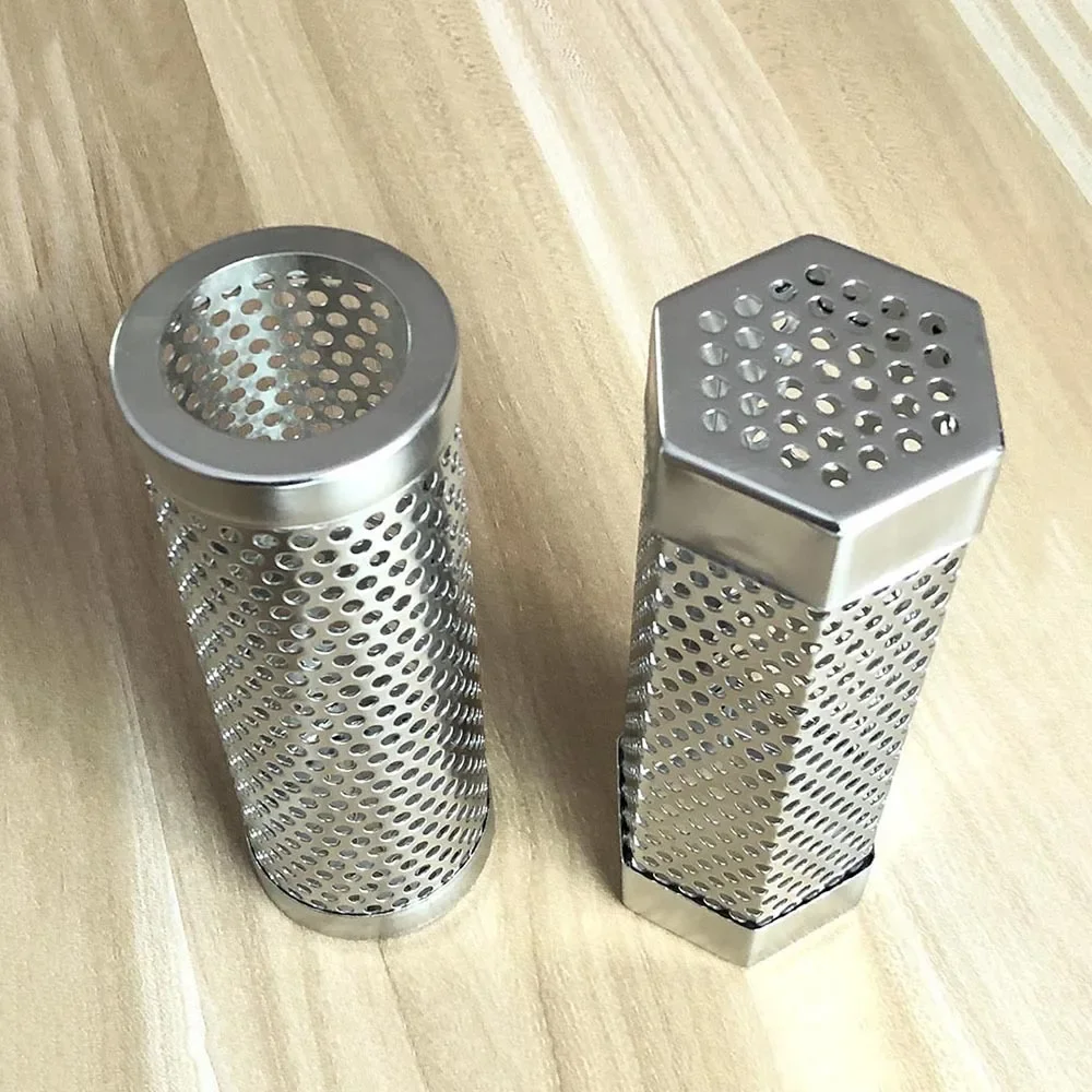 Stainless Steel Smoker Grill Tube Perforated Mesh Smoker Tube Filter Gadget Generator Pellet Smoking Accessories Tools