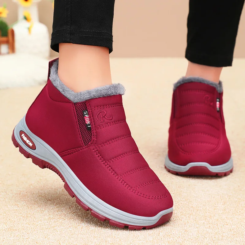 Waterproof Winter Boots for Women New Plush Snow Boots Women Ankle Boots Warm Black Couple Cotton Couples Platform Shoes 2