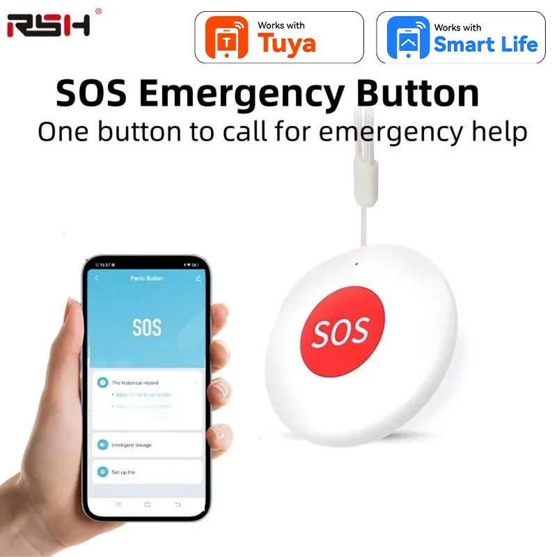 Smart Emergency SOS Help Button with Hanging Rope