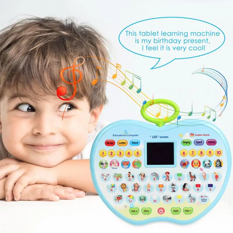 Kiboule Brinquedo educacional infantil tablet de aprendizagem infantil  brinquedo computador com tela de LED 8 modos de aprendizagem presente para