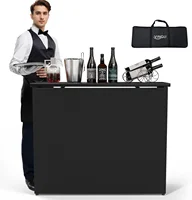 45" Commercial Grade Portable Bar Table for Events, Mobile Bartending Station, Outdoor Indoor Pop Up Bar Table with Skirt PP